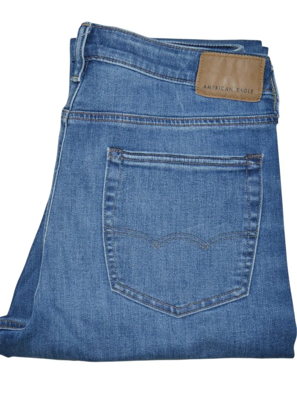American Eagle Mens Slim Bootcut Jeans Size 34x30 AirFlex+Stretch Denim Med Wash